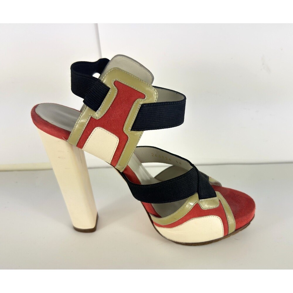 Authentic Balenciaga Leather Lego Colorblock Gladiator Women Sandals EU 36 US 6 - Picture 5 of 9
